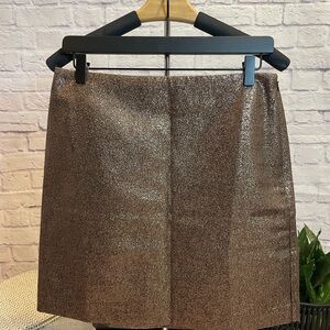 LOFT Brown Sequin Pencil Skirt Mini
